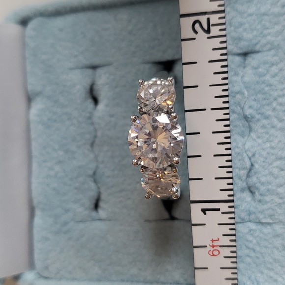 Epiphany Diamonique 3 Stone Ring - Picture 1 of 6